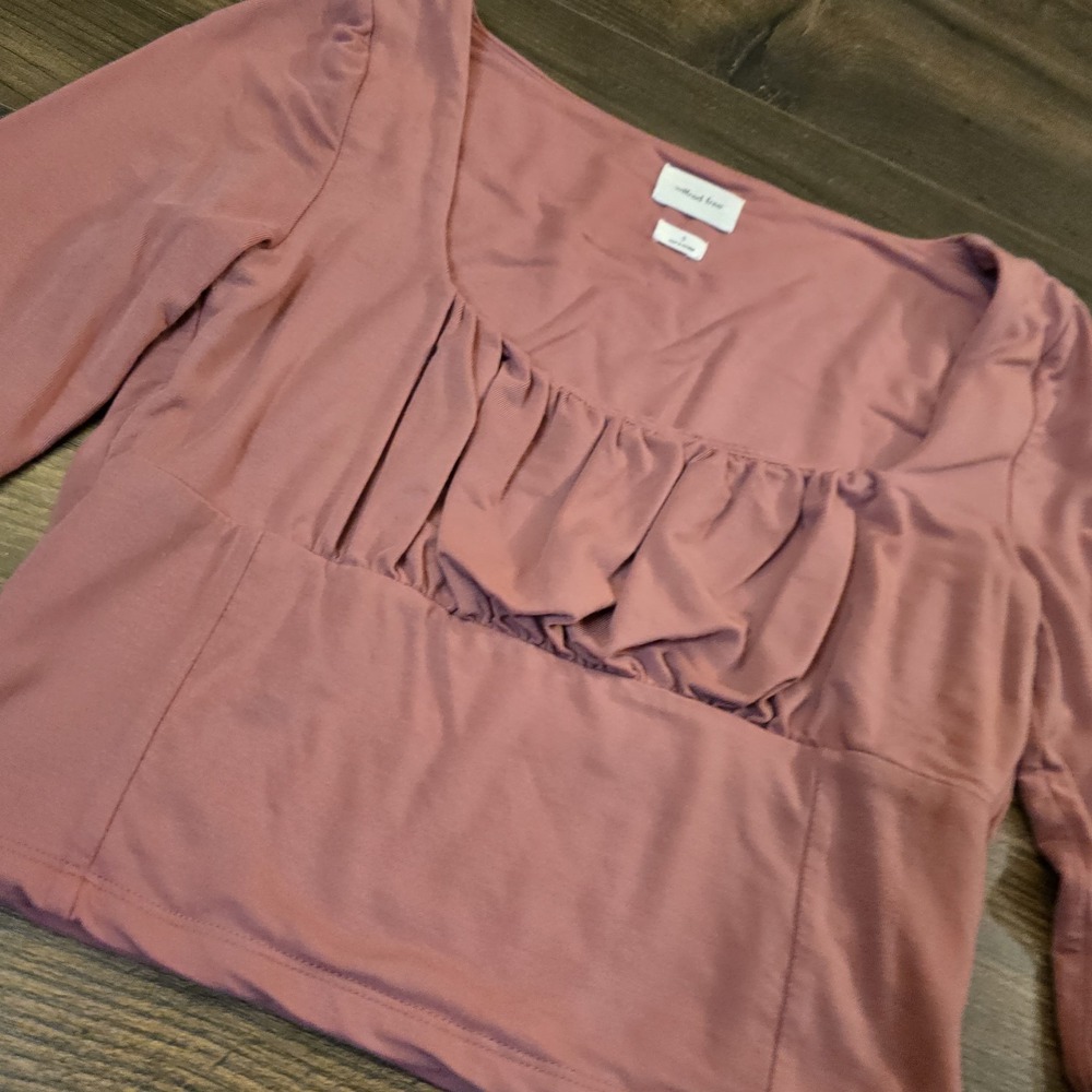 Aritzia Wilfred Free Orbit Crop Tank S Mocha Sorbet Pink Y2K Athleisure
